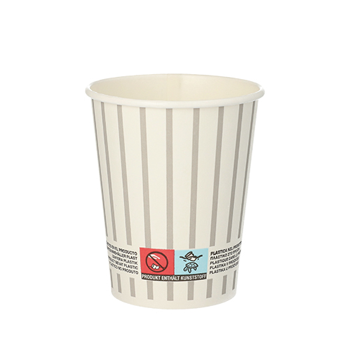 Trinkbecher, Pappe 0,2 l Ø 8 cm · 9,2 cm grau/silber "Wine / Gin Tonic"