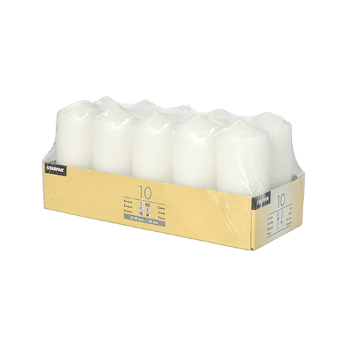Stumpenkerzen Ø 40 mm · 90 mm weiss