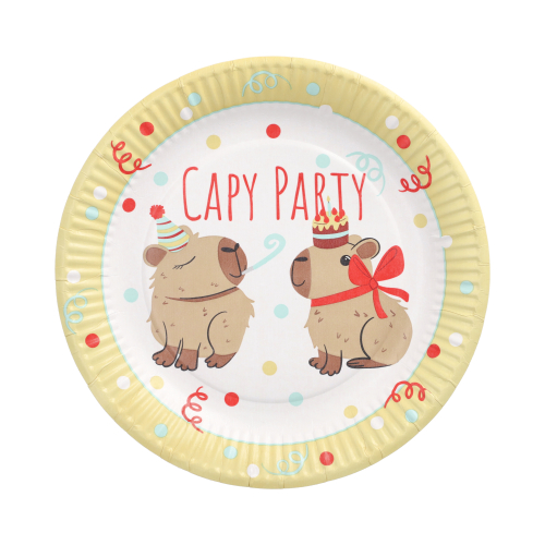 Teller, Pappe rund Ø 23 cm "Capy Party"