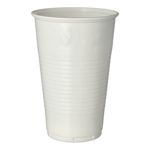 Trinkbecher, PP 0,5 l Ø 9,5 cm · 13,7 cm weiss mit Schaumrand