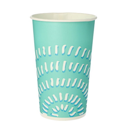Trinkbecher für Kaltgetränke, Pappe 0,4 l Ø 8,97 cm · 13,5 cm türkis "Rays"