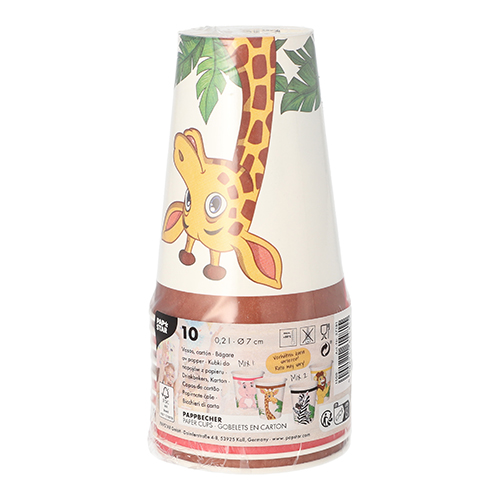 Trinkbecher, Pappe 0,2 l Ø 7 cm · 9,7 cm "Jungle"