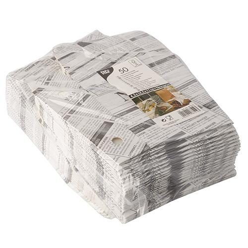 Pommes-Frites-Schütte, Pappe 4,3 cm x 14,5 cm x 11 cm "Newsprint" mit Klappdeckel