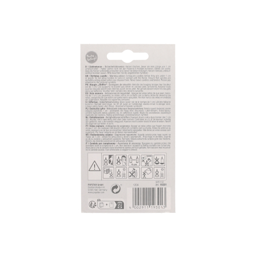 Zahlenkerze 7,3 cm weiss "1" mit rotem Rand