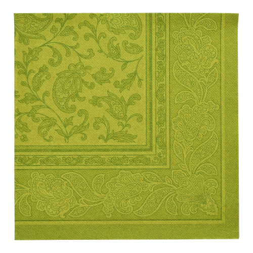 Servietten "ROYAL Collection" 1/4-Falz 40 cm x 40 cm olivgrün "Ornaments"