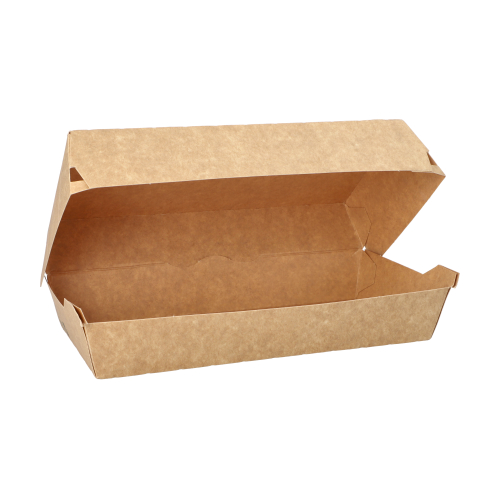Baguetteboxen, Pappe "pure" 7,5 cm x 10,7 cm x 22 cm braun "100% Fair" groß