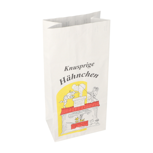 Hähnchenbeutel, Papier mit Alu-Einlage 28 cm x 13 cm x 8 cm "Max & Moritz" 1/1