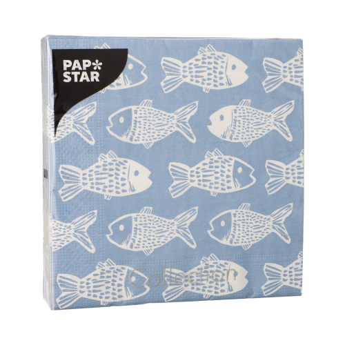 Servietten, 3-lagig 1/4-Falz 33 cm x 33 cm "Fish"