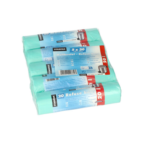 Müllbeutel, HDPE 20 l 50 cm x 45 cm mint 10 my