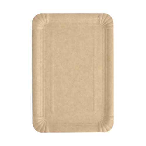 Teller, Pappe "pure" eckig 16,5 cm x 23 cm braun