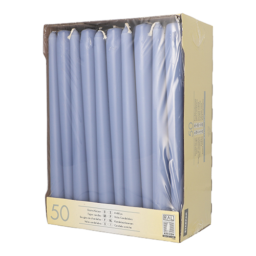 Leuchterkerzen Ø 2,2 cm · 25 cm soda blau