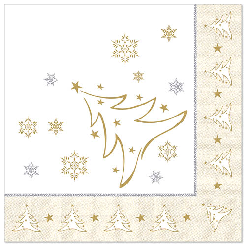 Servietten "ROYAL Collection" 1/4-Falz 40 cm x 40 cm gold "X-Mas Elegance"