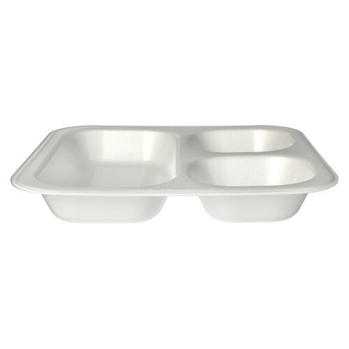 Siegelschalen, XPS 3-geteilt 1150 ml 4,2 cm x 24,5 cm x 26,5 cm weiss laminiert