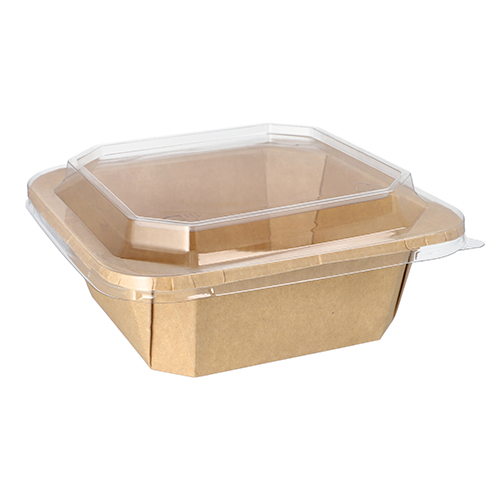 Lunchboxen, Pappe eckig 1200 ml 6 cm x 18 cm x 18 cm braun