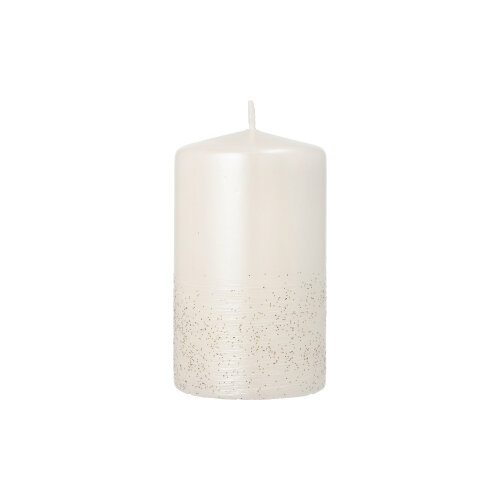 Stumpenkerze "Safe Candle" Ø 60 mm · 100 mm perlmutt "Fia" einzeln cellophaniert