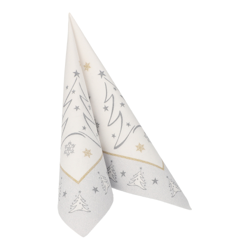 Servietten "ROYAL Collection" 1/4-Falz 40 cm x 40 cm silber "X-Mas Elegance"