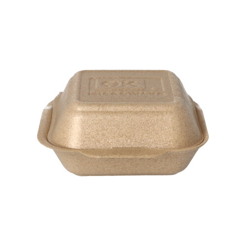 Hamburger-Boxen groß mit Klappdeckel, XPP 7 cm x 15 cm x 15 cm beige