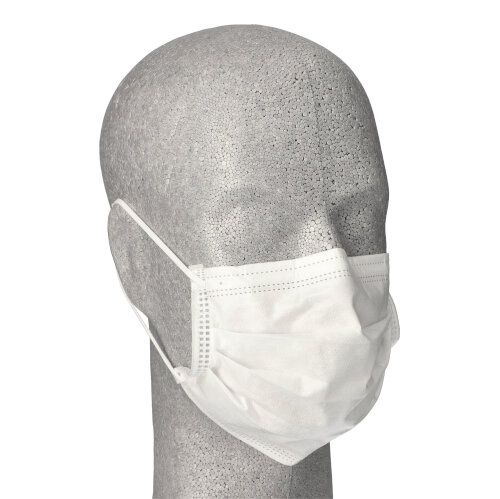 "Medi-Inn" Mundschutz Type II 3-lagig 9 cm x 17,5 cm weiss mit Nasenbügel