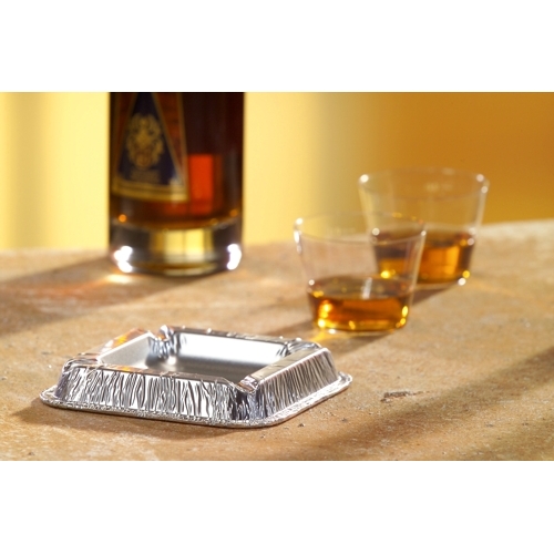 Aschenbecher, Alu eckig 2,2 cm x 12,5 cm x 12,5 cm