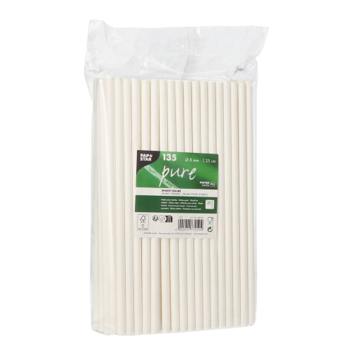 Shake-Halme, Papier "pure" Ø 8 mm · 25 cm weiss