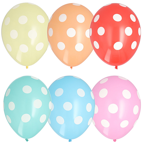 Luftballons Ø 29 cm farbig sortiert "Dots" Luftballons Ø 29 cm farbig sortiert "Dots"