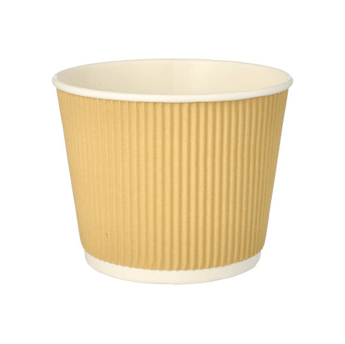 Suppenbecher, Pappe 998 ml Ø 13,5 cm · 10,8 cm braun/weiss Ripple Wall