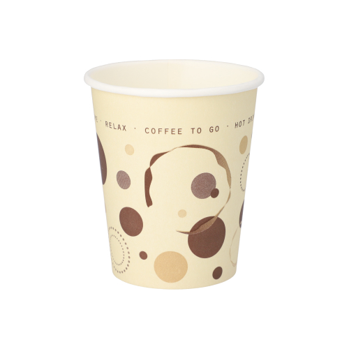 Trinkbecher, Pappe "To Go" 0,2 l Ø 8 cm · 9,2 cm "Coffee Rings"
