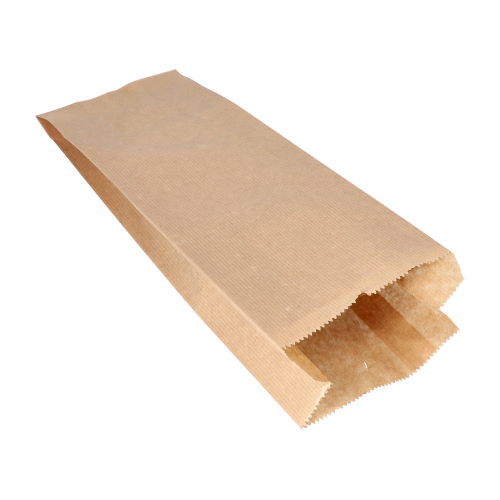 Papierfaltenbeutel gefädelt Kraftpapier 35 cm x 13 cm x 7 cm braun Füllinhalt 2 kg
