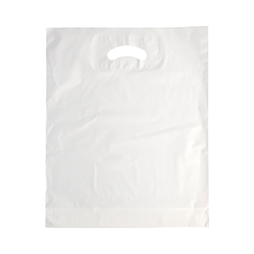 Griffloch-Tragetaschen, HDPE 44 cm x 36 cm x 9 cm weiss
