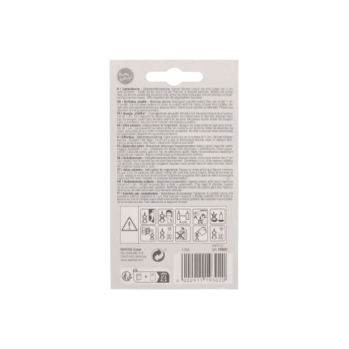 Zahlenkerze 7,3 cm weiss "2" mit rotem Rand
