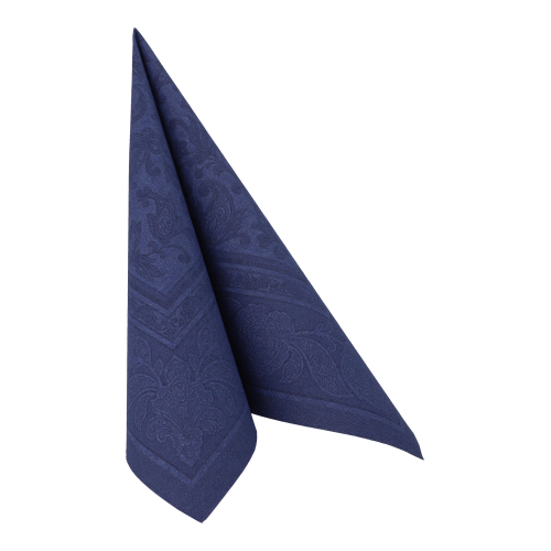 Servietten "ROYAL Collection" 1/4-Falz 40 cm x 40 cm dunkelblau "Ornaments"