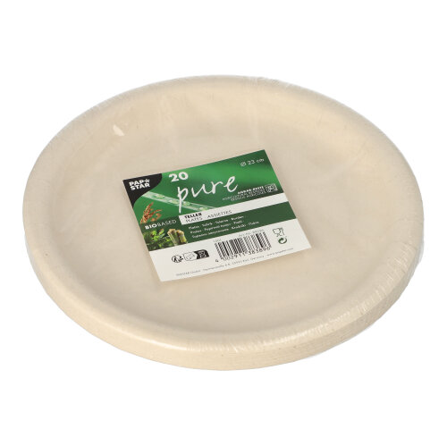 Teller Agrarreste "pure" rund Ø 23 cm weiss