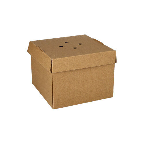 Burgerboxen, Pappe "pure" 10 cm x 13 cm x 13 cm braun faltbar, klein