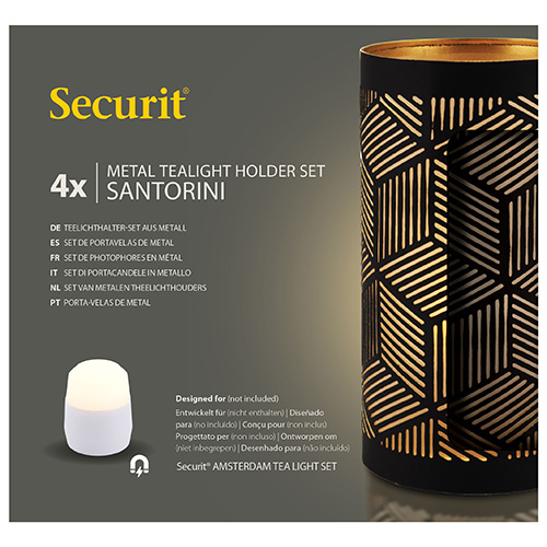 Kerzenhalter Ø 8 cm · 15 cm schwarz/gold "Santorini"