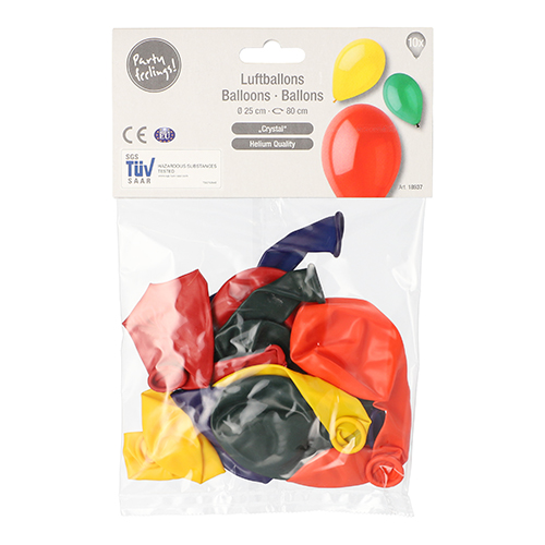 Luftballons Ø 25 cm farbig sortiert "Crystal"