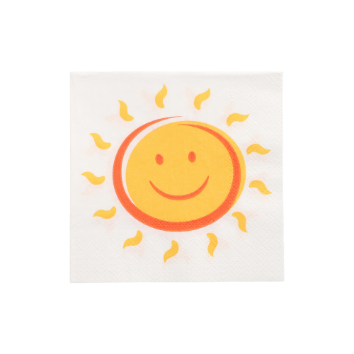 Servietten, 3-lagig 1/4-Falz 25 cm x 25 cm "Here comes the Sun"