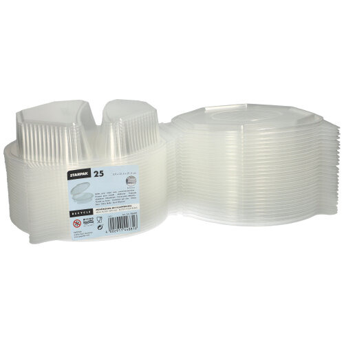 Menüboxen mit Klappdeckeln, PP 2-geteilt 5,9 cm x 21,5 cm x 21,5 cm transparent 8-eckig