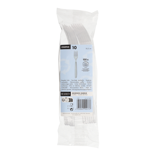 Mehrweg-Gabeln 18,5 cm transparent