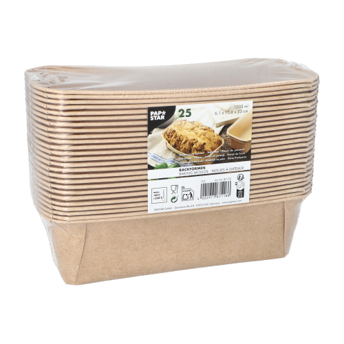 Backformen eckig 1033 ml 6,1 cm x 10,8 cm x 23 cm braun