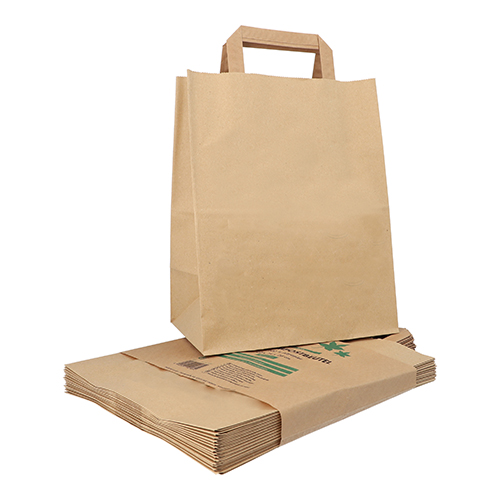 Abfallbeutel Kraftpapier 10 l 28 cm x 22 cm x 14 cm braun mit Henkel