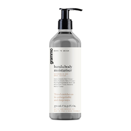 Hand & Body Lotion 370 ml "grammo" , Körpercreme, mit Vitamin E und Sheabutter im Pumpspender