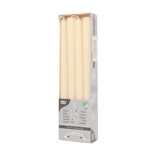 Leuchterkerzen Ø 2,2 cm · 25 cm creme aus 100 % Stearin