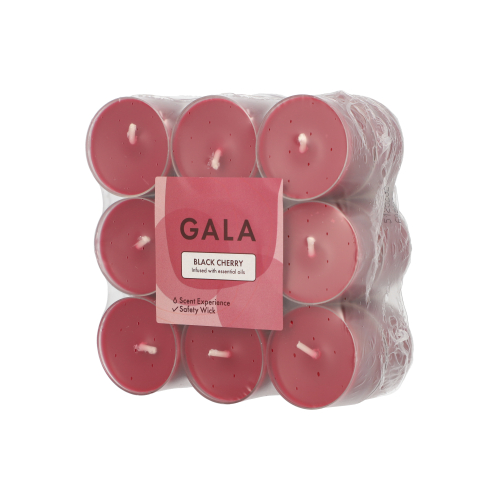"GALA" Duftlichte Ø 38 mm · 24 mm bordeaux - Black Cherry in Polycarbonathülle