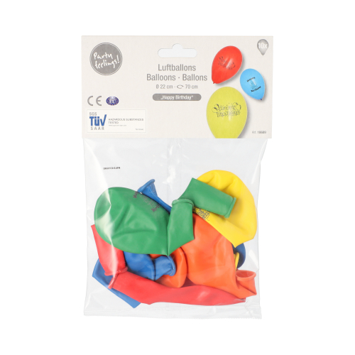 Luftballons Ø 22 cm farbig sortiert "Happy Birthday"