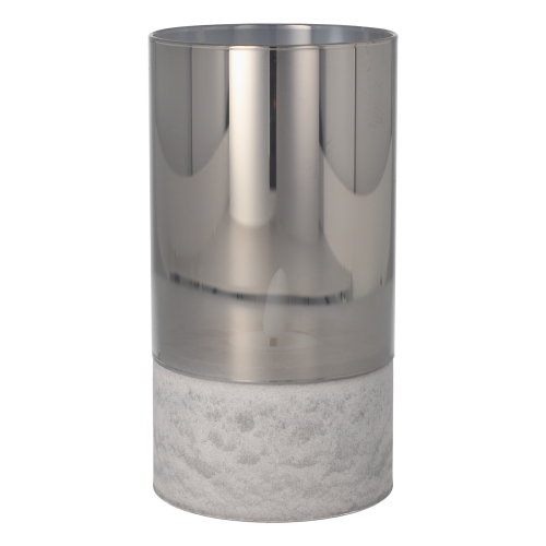 LED-Kerze Ø 8 cm · 15 cm grau "Gracia" groß