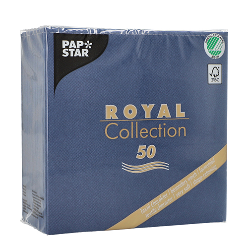 Servietten "ROYAL Collection" 1/4-Falz 33 cm x 33 cm dunkelblau