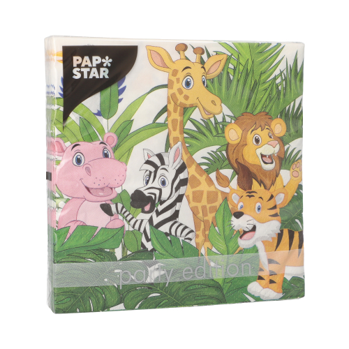 Servietten, 3-lagig 1/4-Falz 33 cm x 33 cm "Jungle"