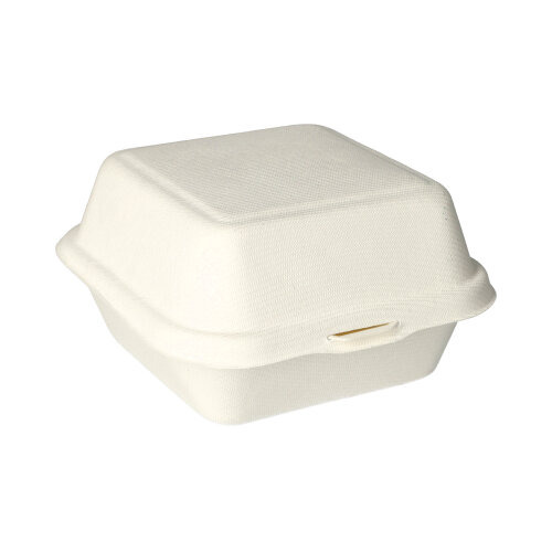 Hamburger-Boxen, Zuckerrohr "pure" 8 cm x 14 cm x 15 cm weiss