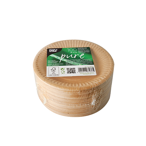 Teller, Pappe "pure" rund Ø 15 cm braun