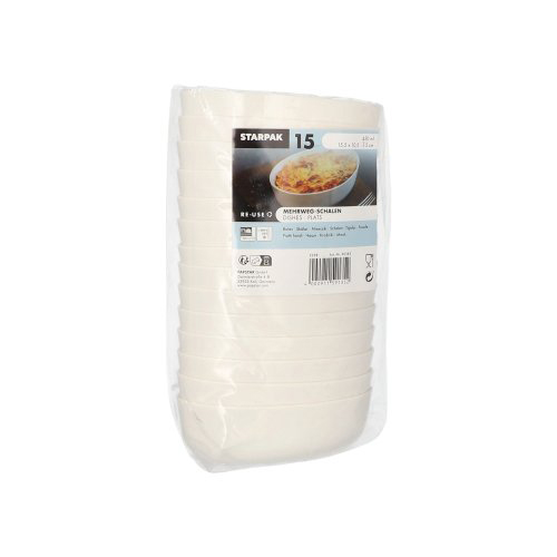 Mehrweg-Schalen oval 450 ml 5 cm x 10,5 cm x 15,5 cm weiss "Cella"